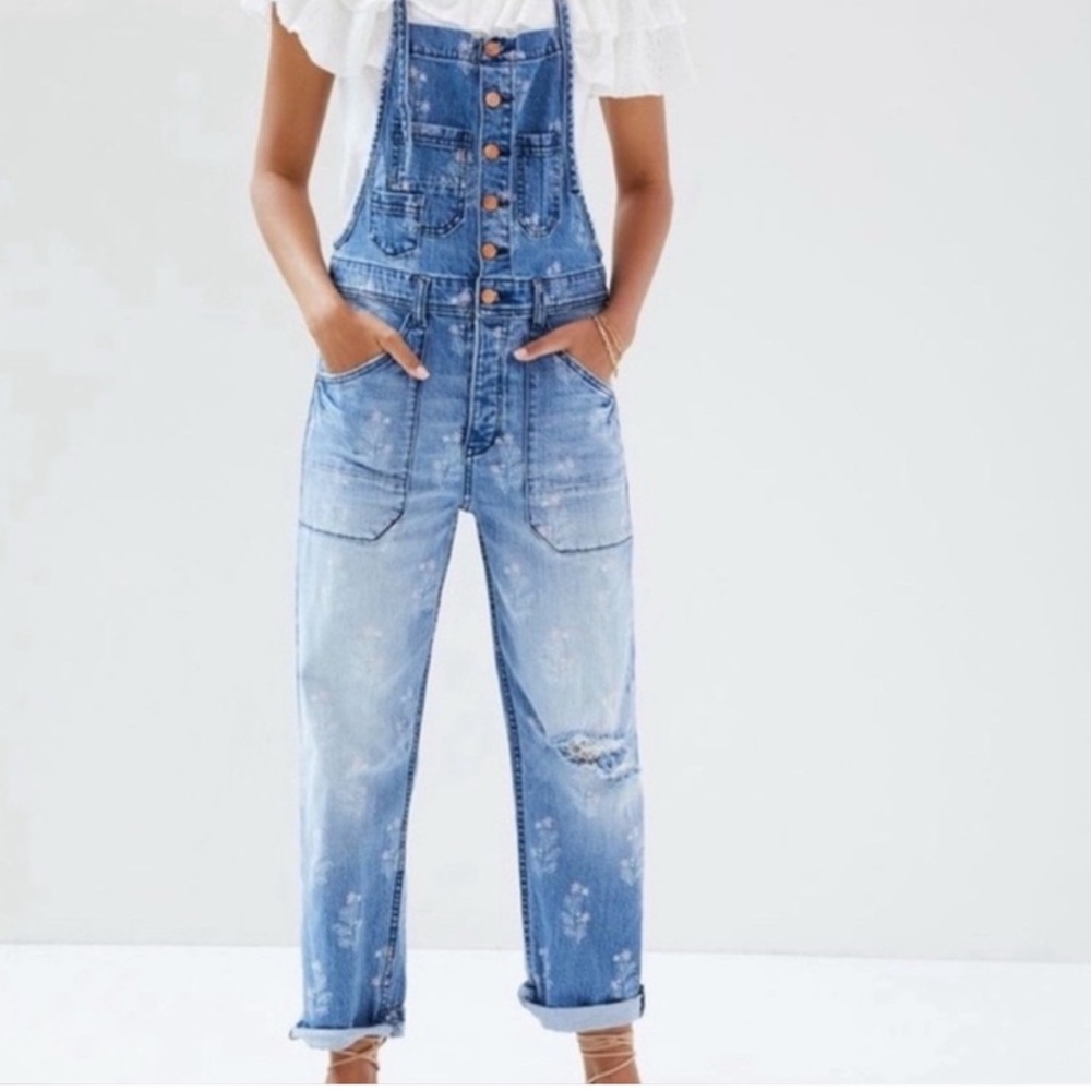 Pilcro Blue Denim Overalls with Classic Design